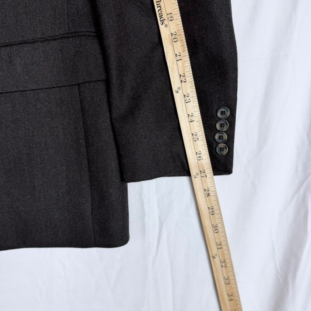 Club Room Blazer Sport Coat 46L Wool Silk Cashmere Herringbone Professor Career - Picture 10 of 11